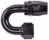 AN 180-Degree Max Flow Swivel Hose End [-12 AN Female to -12 AN Hose, Black] - image 1