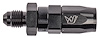 AN Male Straight Max Flow Swivel Hose End [-4 AN Male to -4 AN Hose, Black] - image 1