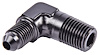 AN to NPT 90-Degree Adapter Fitting [-4 AN Male to 1/4 in. NPT Male, Black] - image 1