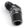 AN to NPT 45-Degree Adapter Fitting [-6 AN Male to 3/8 in. NPT Male, Black] - image 2