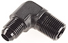 AN to NPT 90-Degree Adapter Fitting [-6 AN Male to 3/8 in. NPT Male, Black] - image 1