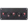 5-Toggle Panel with Red LED Switches Black Carbon Fiber Vinyl Finish - image 2
