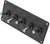 5-Toggle Panel with Blue LED Switches Black Carbon Fiber Vinyl Finish - image 1