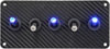 5-Toggle Panel with Blue LED Switches Black Carbon Fiber Vinyl Finish - image 2