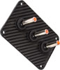 3-Toggle Panel with Red LED Switches Black Carbon Fiber Vinyl Finish - image 3