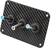 3-Toggle Panel with Blue LED Switches Black Carbon Fiber Vinyl Finish - image 1