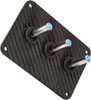 3-Toggle Panel with Blue LED Switches Black Carbon Fiber Vinyl Finish - image 3