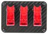 3-Toggle Switch Panel with Switches [Red Indicators, Carbon Fiber Panel] - image 2
