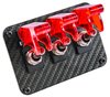 3-Toggle Switch Panel with Switches [Red Indicators, Carbon Fiber Panel] - image 4