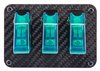 3-Toggle Switch Panel with Switches [Green Indicators, Carbon Fiber Panel] - image 2