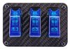 3-Toggle Switch Panel with Switches [Blue Indicators, Carbon Fiber Panel] - image 2