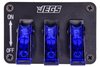 3-Toggle Switch Panel with Switches [Blue Indicators, Aluminum Panel] - image 2