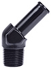 NPT to Hose Barb Fitting, 45-Degree [3/8 in. NPT Male to 1/2 in. I.D. Hose, Black] - image 1