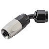 45-Degree HD AN Hose End Fitting [-4 AN Female Swivel, Black/Silver] - image 1