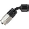 45-Degree HD AN Hose End Fitting [-4 AN Female Swivel, Black/Silver] - image 2