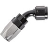 45-Degree HD AN Hose End Fitting [-6 AN Female Swivel, Black/Silver] - image 2