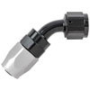 45-Degree HD AN Hose End Fitting [-8 AN Female Swivel, Black/Silver] - image 2