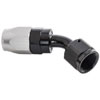 45-Degree HD AN Hose End Fitting [-8 AN Female Swivel, Black/Silver] - image 3