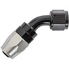 45-Degree HD AN Hose End Fitting [-10 AN Female Swivel, Black/Silver] - image 2