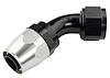 45-Degree HD AN Hose End Fitting [-16 AN Female Swivel, Black/Silver] - image 1