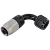 90-Degree HD AN Hose End Fitting [-8 AN Female Swivel, Black/Silver] - image 1