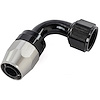 90-Degree HD AN Hose End Fitting [-12 AN Female Swivel, Black/Silver] - image 1