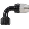 90-Degree HD AN Hose End Fitting [-12 AN Female Swivel, Black/Silver] - image 2