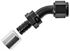 45-Degree Crimp-On Hose End Fitting [-10 AN Female to -10 AN Hose, Black] - image 1