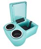 Shorty Bench Seat Cruiser Console For Limited-Depth Bench Seat Vehicles [Aqua, (2) Large Cup Holders] - image 2
