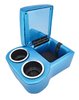 Shorty Bench Seat Cruiser Console For Limited-Depth Bench Seat Vehicles [Bright Blue, (2) Large Cup Holders] - image 2