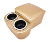 Shorty Bench Seat Cruiser Console For Limited-Depth Bench Seat Vehicles [Gold, (2) Large Cup Holders] - image 1