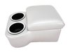 Shorty Bench Seat Cruiser Console For Limited-Depth Bench Seat Vehicles [Silver, (2) Large Cup Holders] - image 3