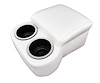 Shorty Bench Seat Cruiser Console For Limited-Depth Bench Seat Vehicles [White, (2) Large Cup Holders] - image 1