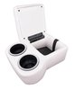 Shorty Bench Seat Cruiser Console For Limited-Depth Bench Seat Vehicles [White, (2) Large Cup Holders] - image 2