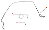 Front Brake Line Set for Select 1965-1966 Chevy Chevelle, El Camino, Malibu (SS Models) w/Manual Drum [3-PC, Stainless Steel] - image 1
