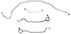 Front Brake Line Set for Select 1969-1972 Chevy Chevelle, El Camino, Malibu w/Manual Drum [4-PC, Steel] - image 1