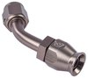 AN 45-Degree A/C PTFE Hose End Fitting [-6 AN Female w/O-ring to -6 AN PTFE Hose, Champagne Anodized Aluminum] - image 2