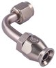 AN 90-Degree A/C PTFE Hose End Fitting [-6 AN Female w/O-ring to -6 AN PTFE Hose, Champagne Anodized Aluminum] - image 2