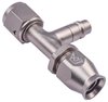 AN Straight A/C PTFE Hose End Fitting with Service Port  [-8 AN Female w/O-ring to -8 AN PTFE Hose, Champagne Anodized Aluminum] - image 2