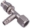 AN Straight A/C PTFE Hose End Fitting with Service Port  [-8 AN Female w/O-ring to -8 AN PTFE Hose, Champagne Anodized Aluminum] - image 3