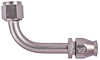 AN 90-Degree A/C PTFE Hose End Fitting [-8 AN Female w/O-ring to -8 AN PTFE Hose, Champagne Anodized Aluminum] - image 1