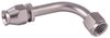 AN 90-Degree A/C PTFE Hose End Fitting [-8 AN Female w/O-ring to -8 AN PTFE Hose, Champagne Anodized Aluminum] - image 3