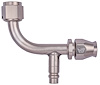 AN 90-Degree A/C PTFE Hose End Fitting with Service Port [-8 AN Female w/O-ring to -8 AN PTFE Hose, Champagne Anodized Aluminum - image 1