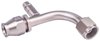 AN 90-Degree A/C PTFE Hose End Fitting with Service Port [-8 AN Female w/O-ring to -8 AN PTFE Hose, Champagne Anodized Aluminum - image 3