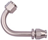 AN 135-Degree  A/C PTFE Hose End Fitting [-8 AN Female w/O-ring to -8 AN PTFE Hose, Champagne Anodized Aluminum] - image 1