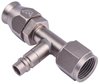 AN Straight A/C PTFE Hose End Fitting w/Service Port [-10 AN Female w/O-ring to -10 AN PTFE Hose, Champagne Anodized Aluminum] - image 3