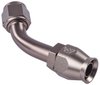 AN 45-Degree A/C PTFE Hose End Fitting [-10 AN Female w/O-ring to -10 AN PTFE Hose, Champagne Anodized Aluminum] - image 2