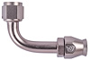 AN 90-Degree A/C PTFE Hose End Fitting [-10 AN Female w/O-ring to -10 AN PTFE Hose, Champagne Anodized Aluminum] - image 1