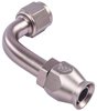 AN 90-Degree A/C PTFE Hose End Fitting [-10 AN Female w/O-ring to -10 AN PTFE Hose, Champagne Anodized Aluminum] - image 2