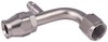 AN 90-Degree A/C PTFE Hose End Fitting w/Service Port [-10 AN Female w/O-ring to -10 AN PTFE Hose, Champagne Anodized Aluminum] - image 3